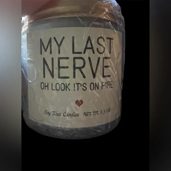 Last Nerve Novelty Candle in glass jar-NIB - Picture 3 of 5